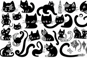 A cat and blood tattoo idea
