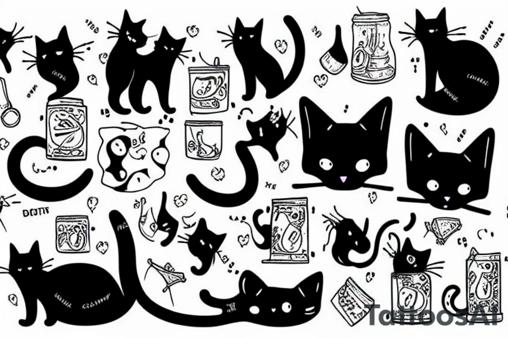 A cat and blood tattoo idea