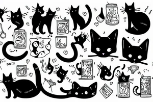 A cat and blood tattoo idea