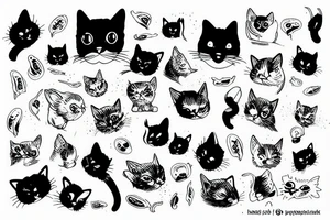 A cat and blood tattoo idea