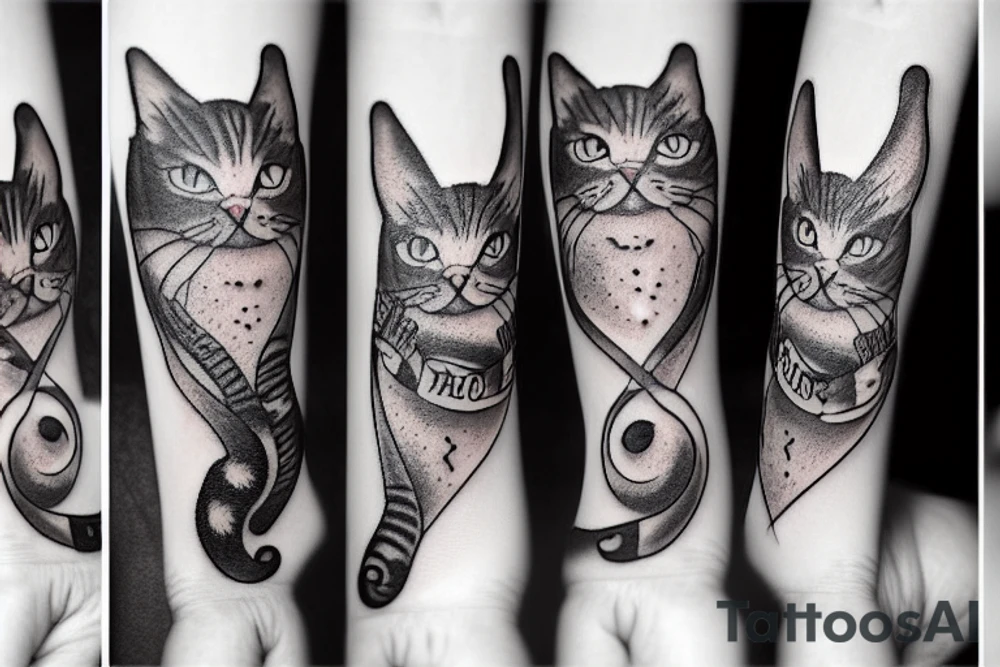 A cat and blood tattoo idea