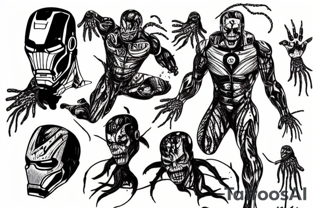 ironman venom zombie tattoo idea