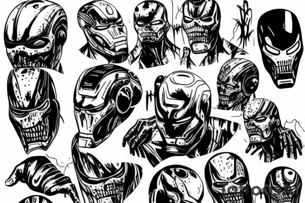 ironman venom zombie tattoo idea