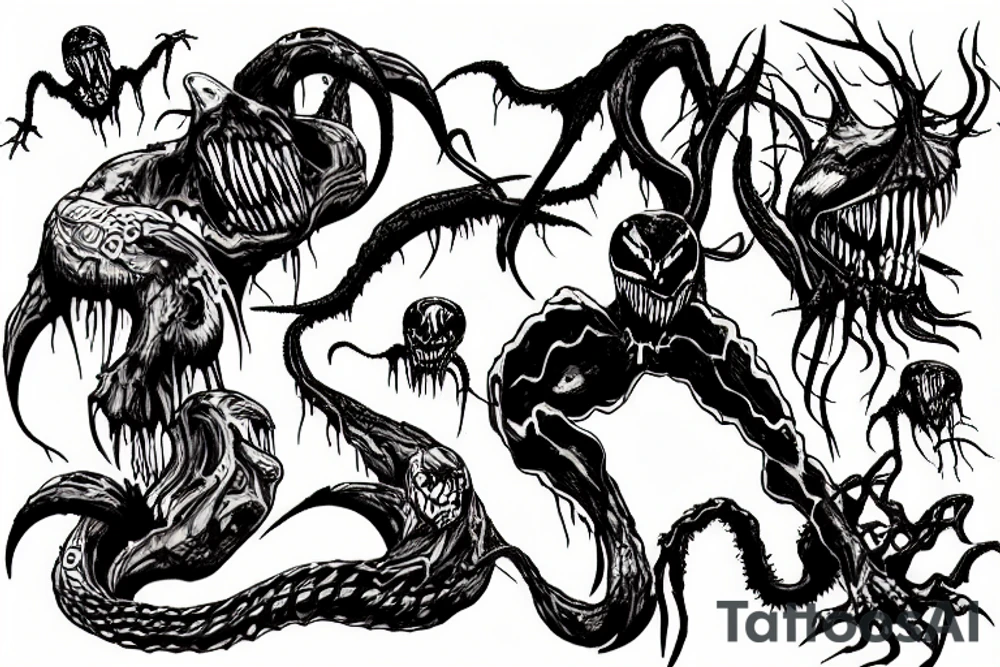 venom zombie mountain triathlon tattoo idea