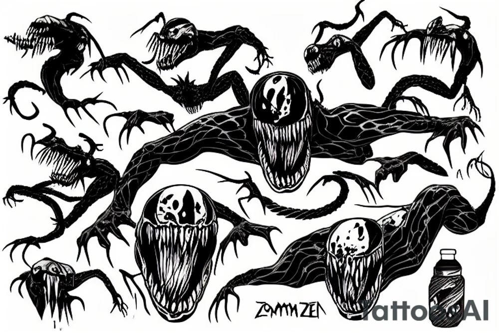 venom zombie mountain triathlon tattoo idea