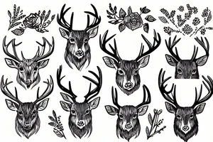 deer in graphic arts tattoo idea