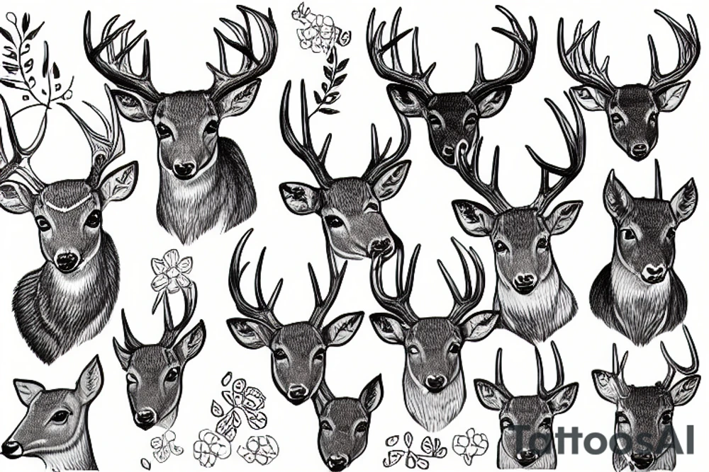 deer in graphic arts tattoo idea