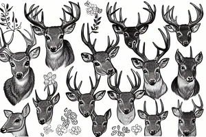 deer in graphic arts tattoo idea