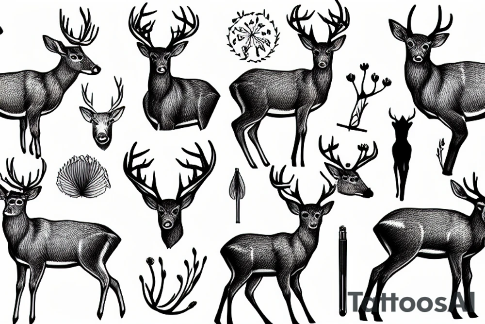 deer in Realism tattoo idea