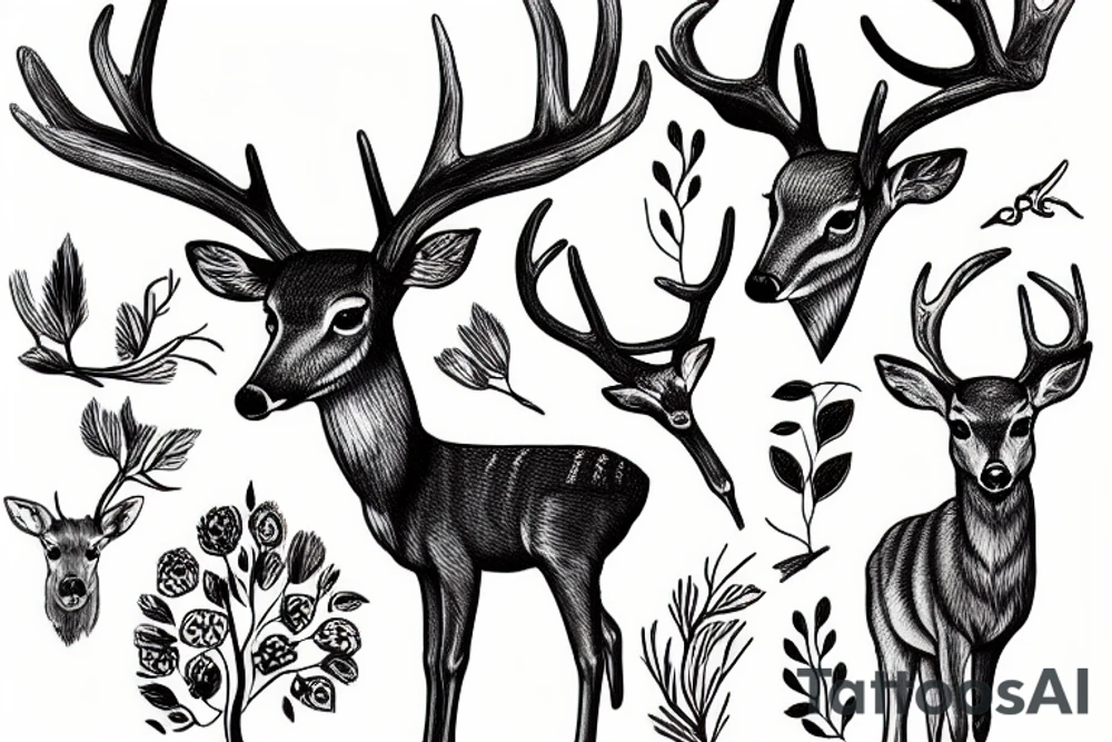 deer in Realism tattoo idea
