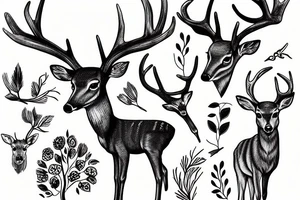 deer in Realism tattoo idea