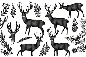 deer in colors tattoo idea