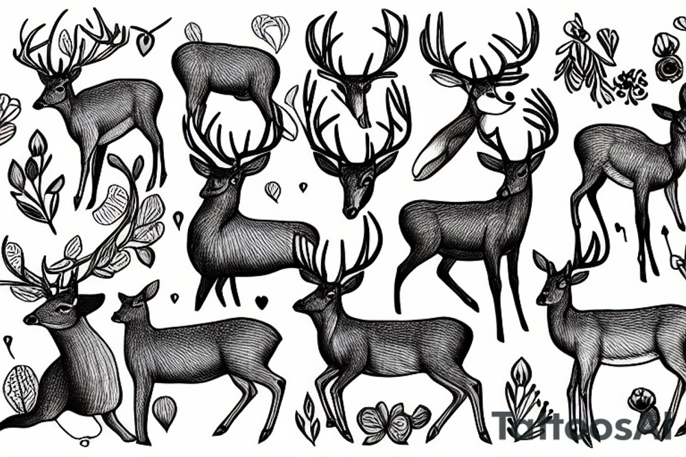deer in colors tattoo idea