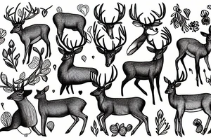 deer in colors tattoo idea