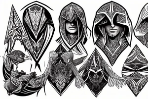 assassin's creed and eagle tattoo idea
