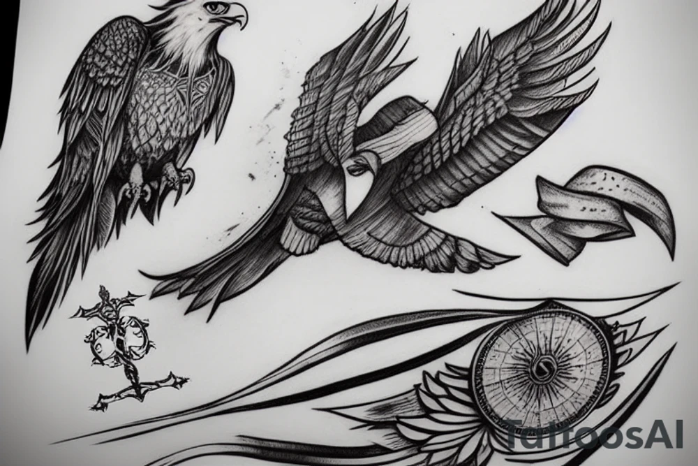 assassin's creed and eagle tattoo idea