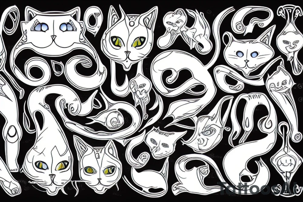 White cat tattoo idea