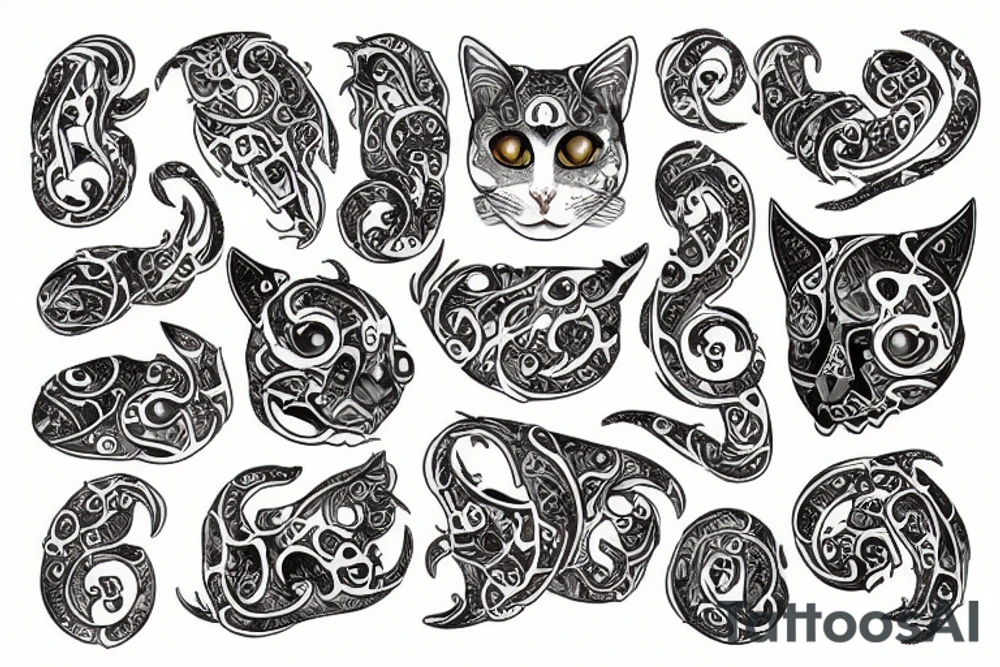 White cat tattoo idea