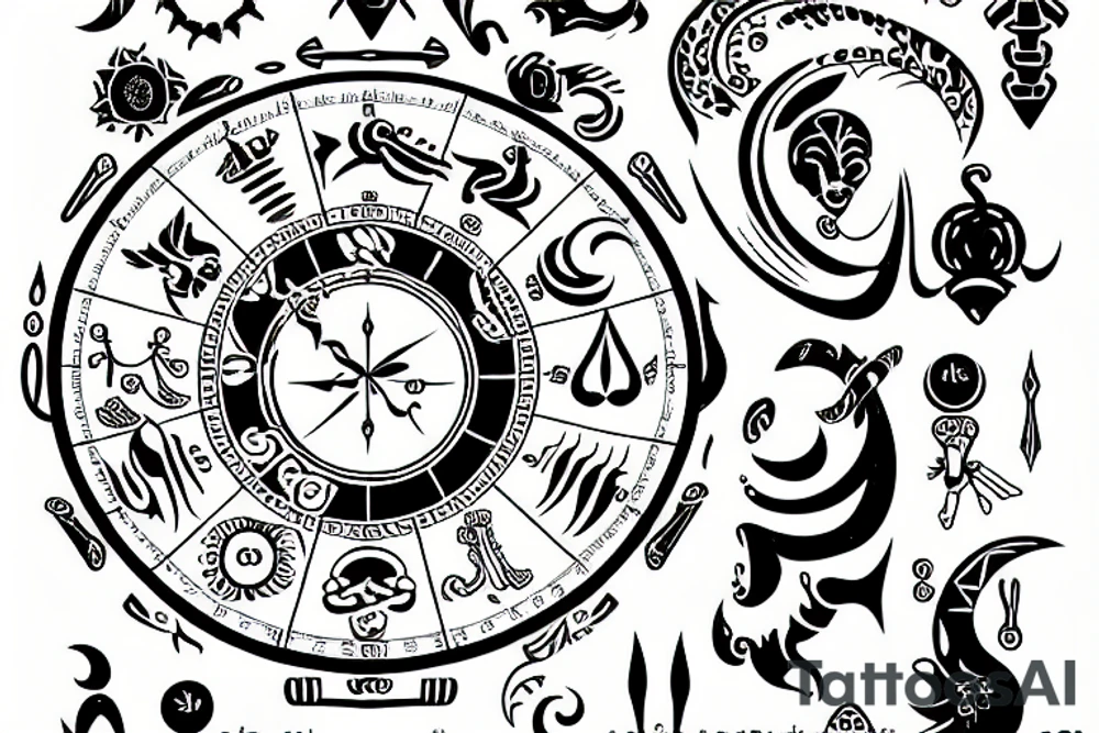 Gemini horoscope with Aries horoscope tattoo idea