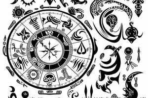 Gemini horoscope with Aries horoscope tattoo idea
