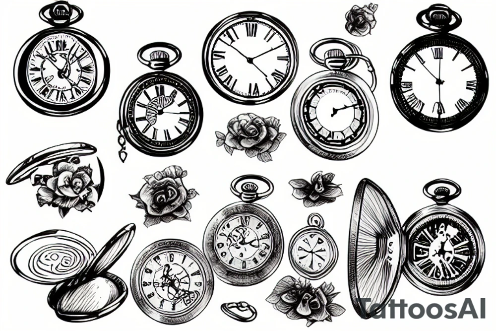 pocket watch tattoo idea