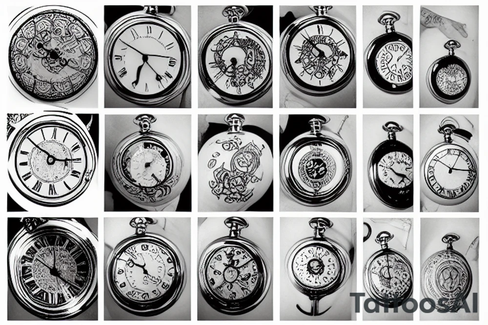pocket watch tattoo idea