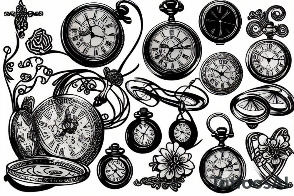 pocket watch tattoo idea