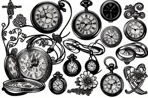 pocket watch tattoo idea