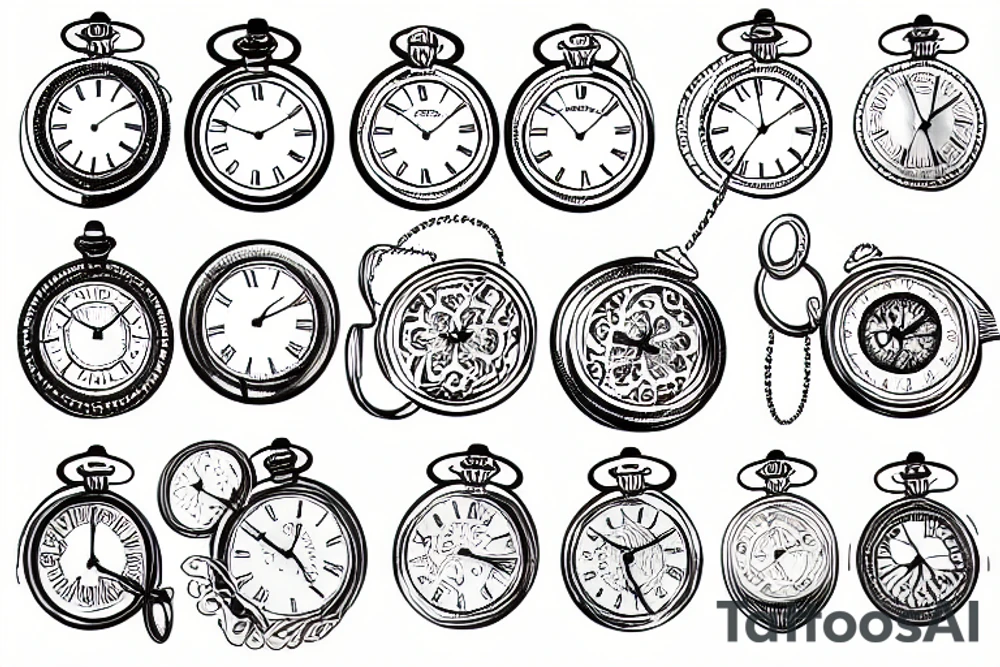 pocket watch tattoo idea