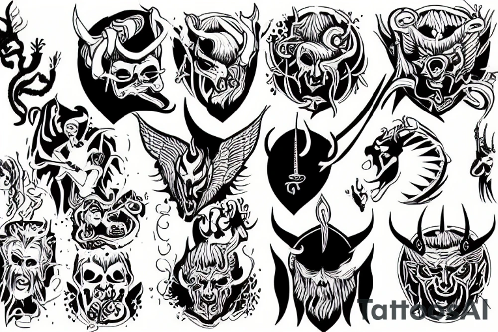 God and satan tattoo idea