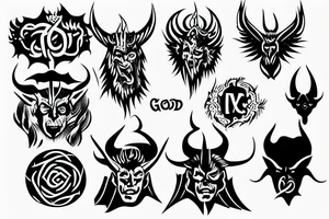 God and satan tattoo idea
