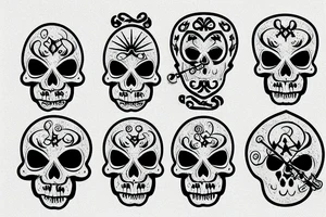 Key, skull, clock tattoo idea
