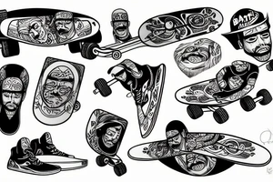 Bart Simeon on skateboard tattoo idea