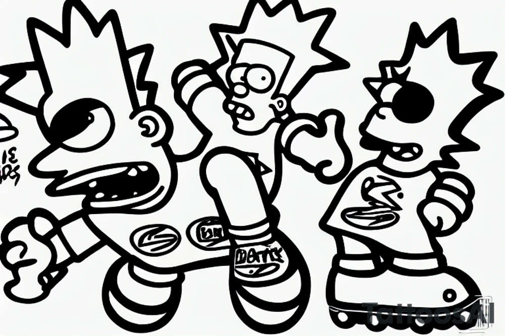 Bart Simpson on skateboard tattoo idea