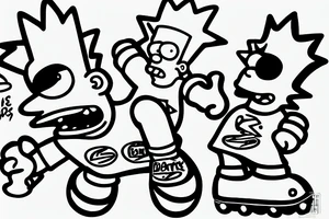 Bart Simpson on skateboard tattoo idea