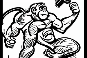 A monkey flexing its muscles and drinking a can of coke tattoo idea