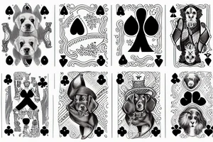 a dog playing cards tattoo idea