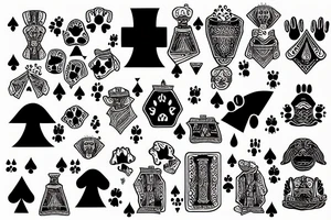 a dog playing cards tattoo idea