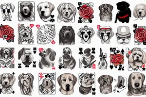a dog playing cards tattoo idea