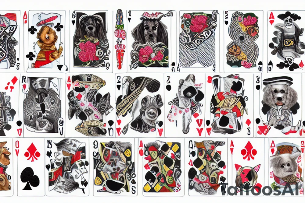 a dog playing cards tattoo idea