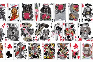 a dog playing cards tattoo idea