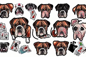 a boxer dog playing poker tattoo idea