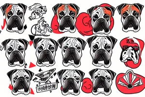 a boxer dog playing poker tattoo idea
