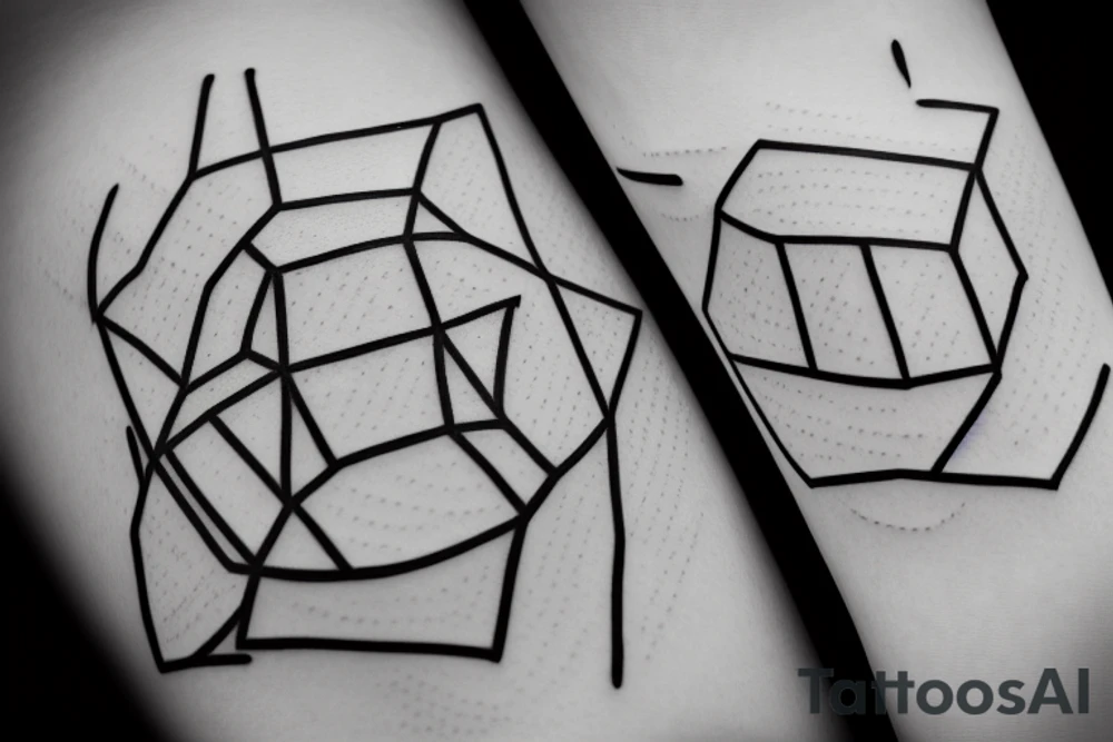 hexagonal, solar system, lines tattoo idea