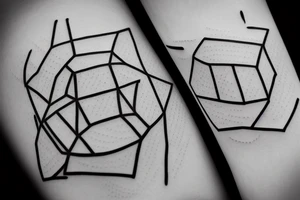 hexagonal, solar system, lines tattoo idea