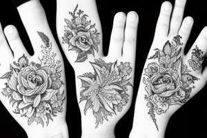 Family full hand tattoo idea