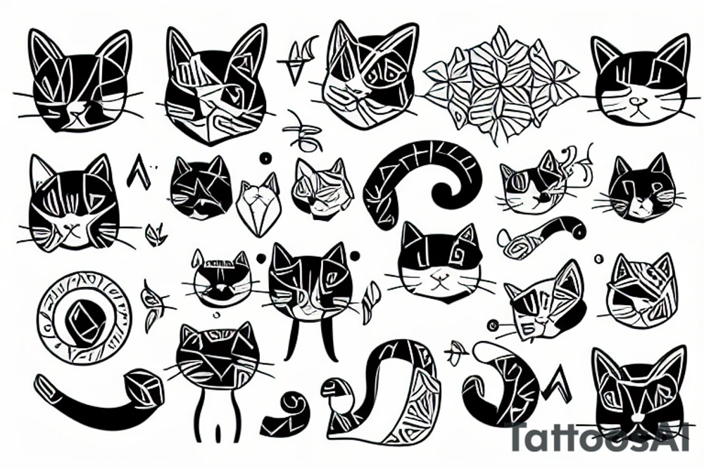 Cat at a field tattoo idea