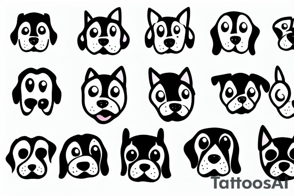 Happy dog face tattoo idea