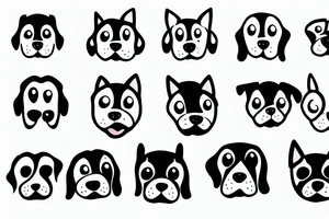 Happy dog face tattoo idea
