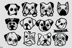 Happy dog face tattoo idea